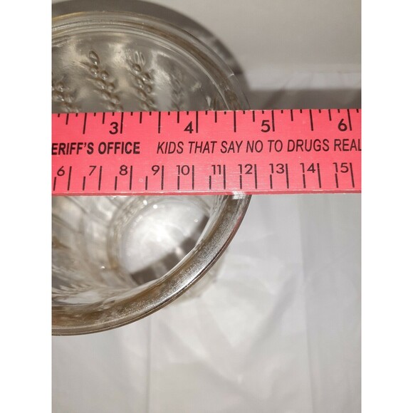 Brody Co. Vintage 1950s Heavy Clear Glass w/ Wheat Stalk Pattern Large Vase - Picture 5 of 8